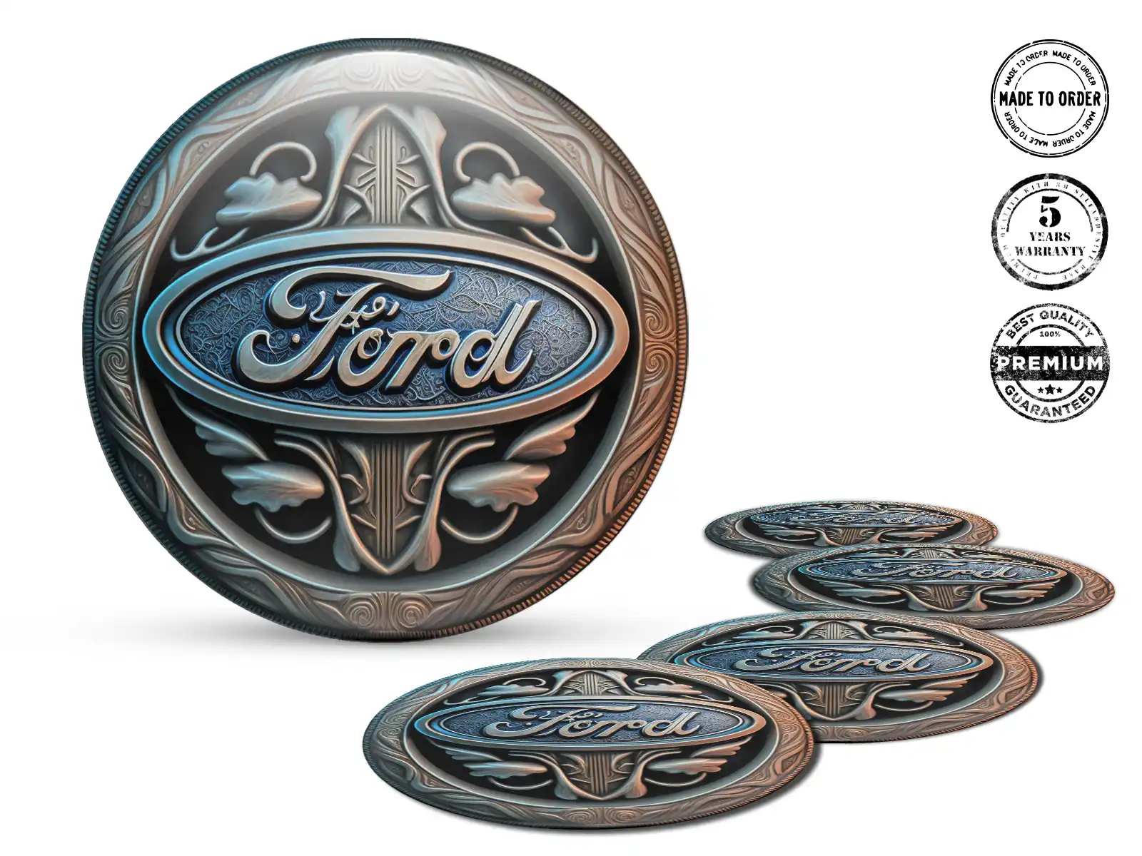 Ford Radaufkleber Version Gewölbte Harzlabels